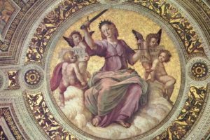 ラファエロ《正義の擬人像》ヴァチカン宮殿署名の間天井画