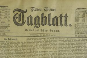 ロースの論考が掲載された1900年4月26日付の『新ウィーン日報Neues Wiener Tagblatt』